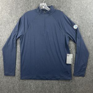 G/Fore Luxe Pullover Men's Small Blue Twilight 1/4 Zip Golf Midlayer Performance